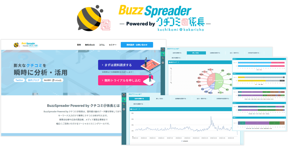 ソーシャルリスニングツール「BuzzSpreader Powered by クチコミ＠係長」