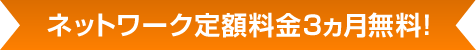 ネットワーク定額料金3ヵ月無料!