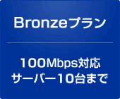 Bronseプラン 100Mbps対応サーバー10台まで
