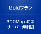 Goldプラン 300Mbps対応サーバー無制限