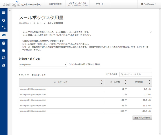 情報の表示/確認