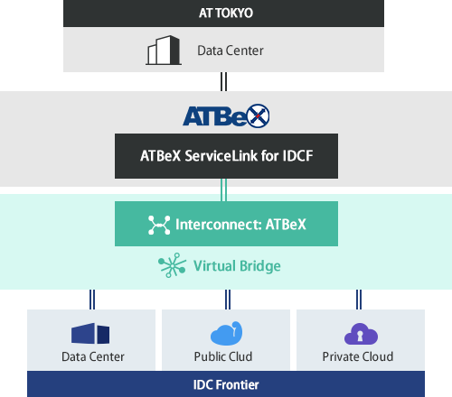 Multi-infrastructure realized by combination of IDCF services and Data Centers