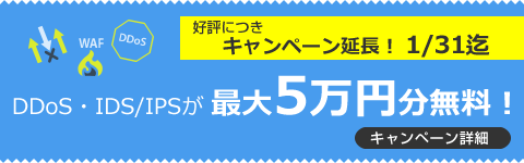 DDoS、IDS/IPS対策に！セキュリティキャンペーン